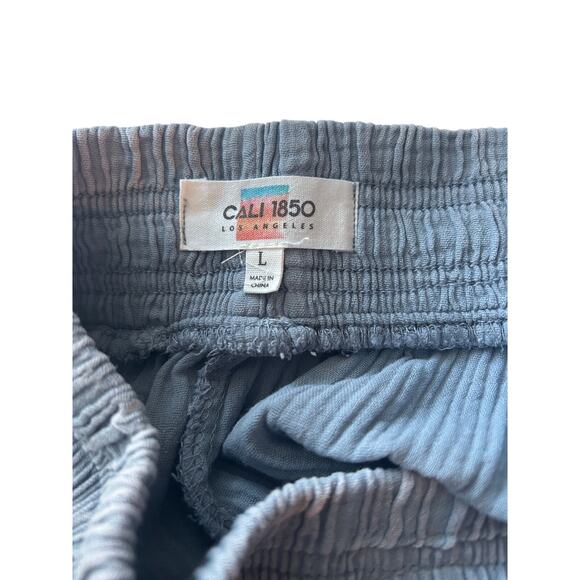 Cali 1850 crinkle gauze cargo 2-1 drawstring tie hem jogger Large - Picture 3 of 5